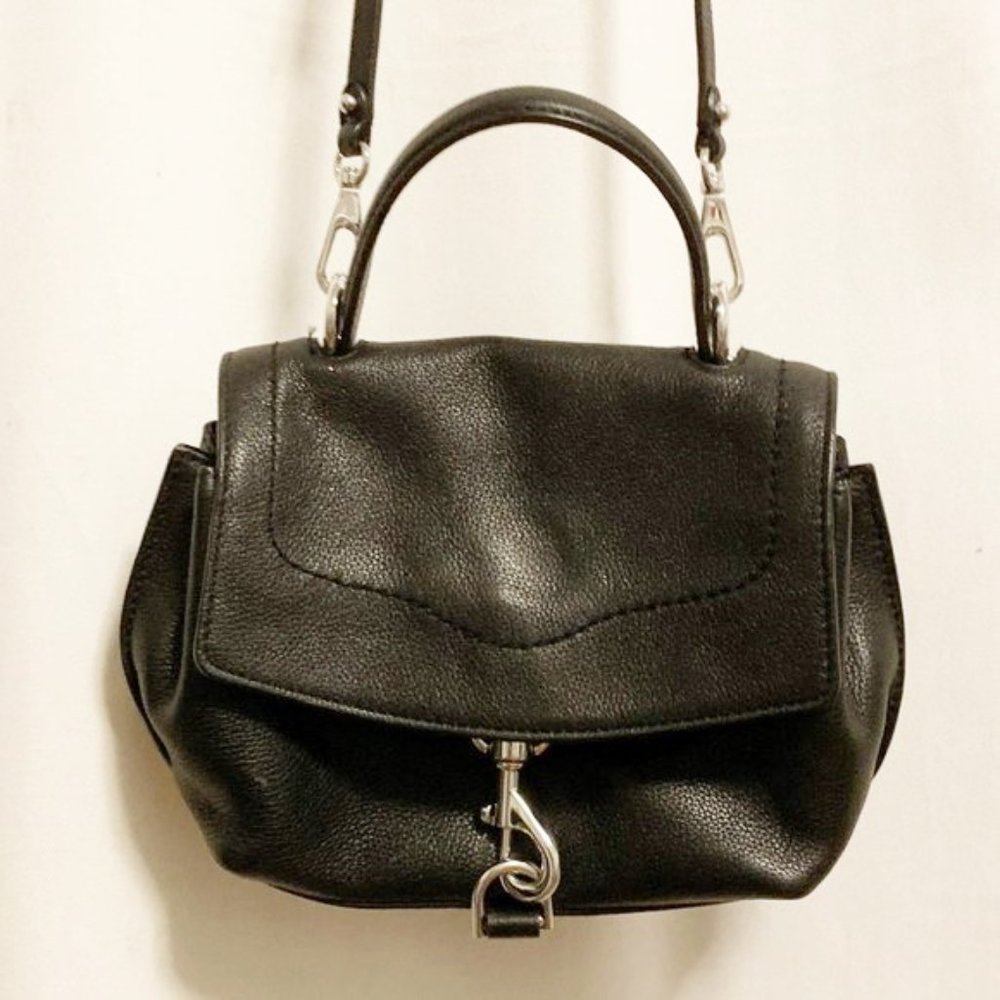 Rebecca Minkoff Stella Mini Satchel Crossbody Mac Love Purse Bag Black Leather - Picture 5 of 11